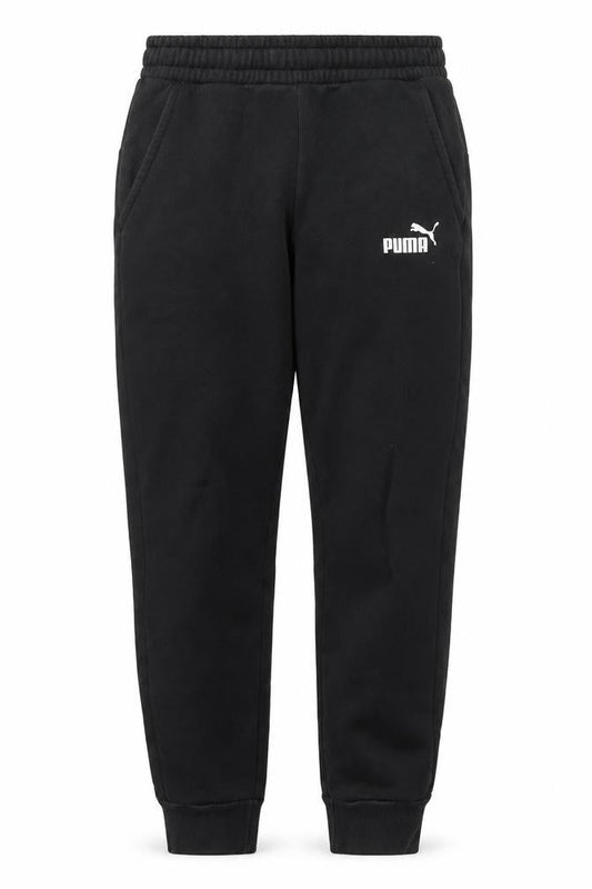Front view of Puma Men's Black S Jogger Track Pants Elastic Waist Cuffed Sports Trousers