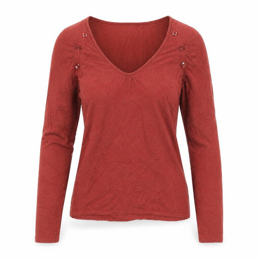 Principles Women Red UK 10 Cashmere Blend Scoop Neck Button Knit Jumper