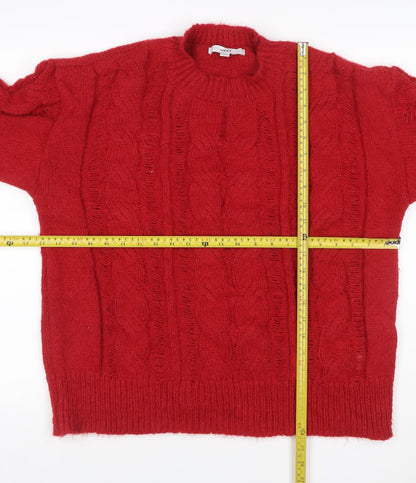 Next Women Red UK 12 Cable Knit High Neck Long Sleeve Jumper