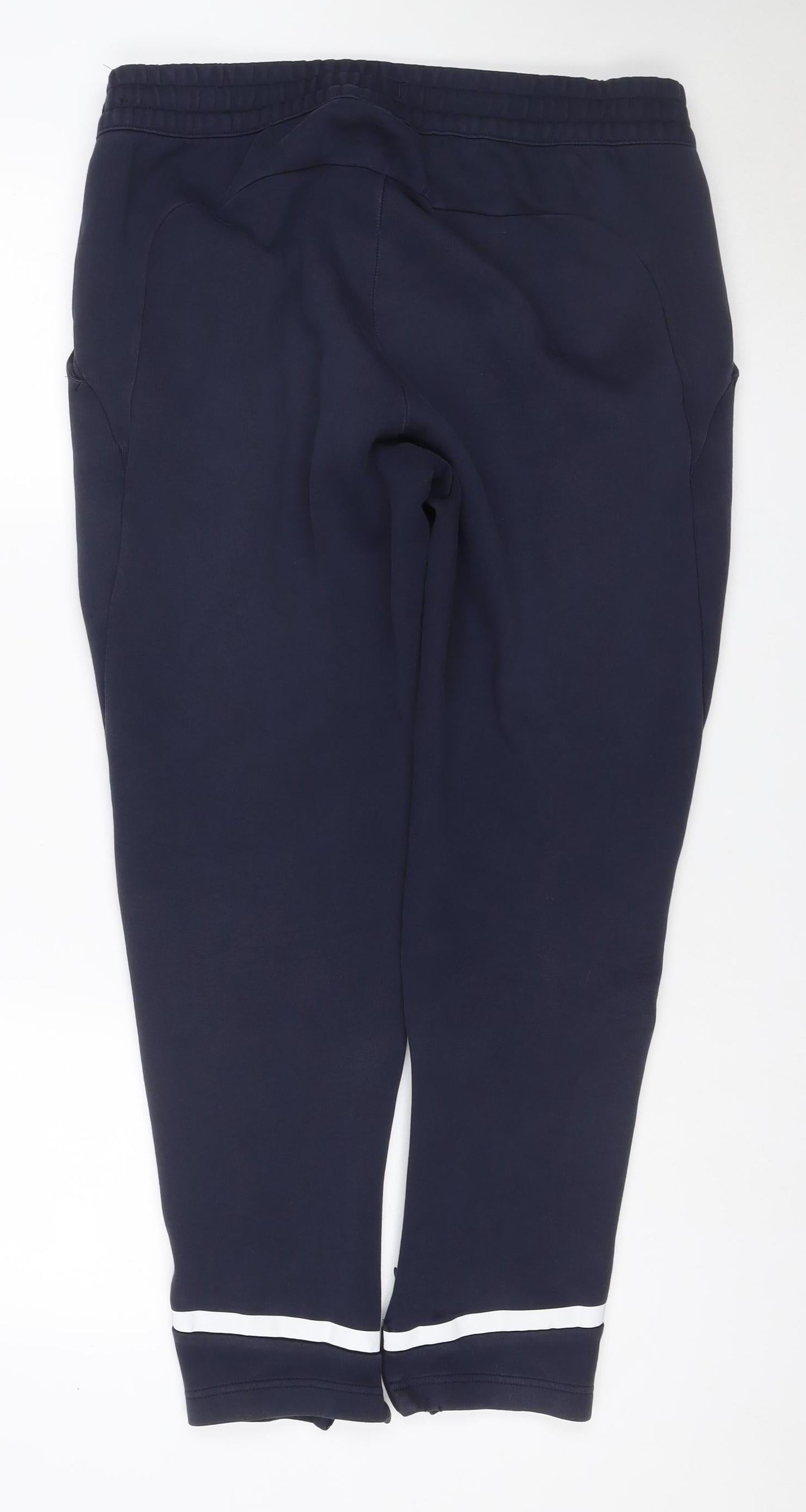 Adidas Men's Navy Blue XL Track Pants Tapered Stretch Zip Ankle Joggers