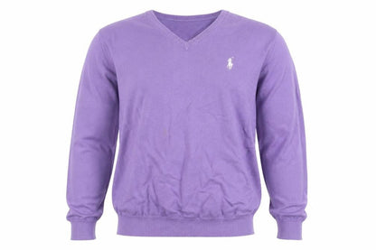 Polo Golf Ralph Lauren Men Purple XL V-Neck Cotton Cashmere Jumper
