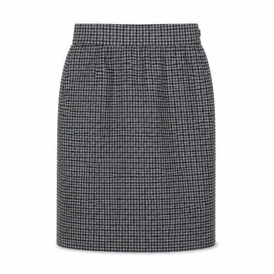 Women’s Wool Grey Black Houndstooth Check 28 Waist High Rise Pencil Skirt Knee Length
