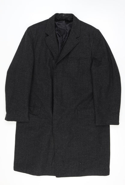 Imported Tailor Scott Thomas Men’s 42 Chest Grey Long Herringbone Overcoat