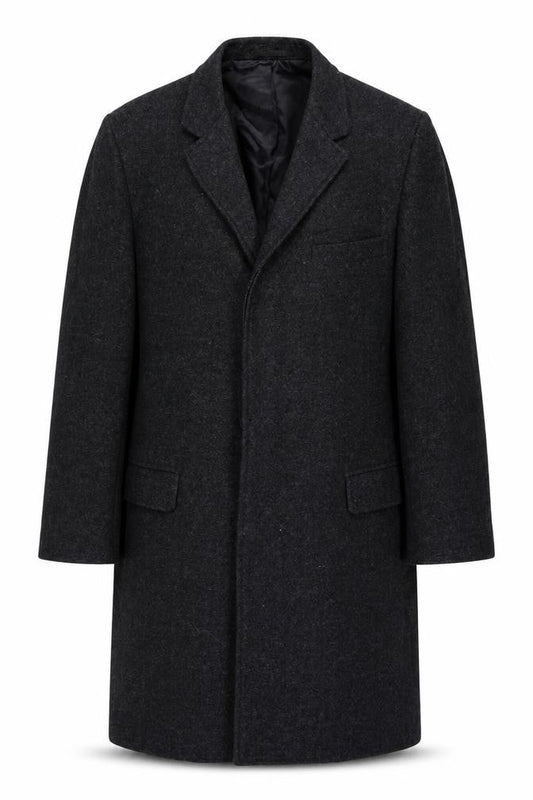 Imported Tailor Scott Thomas Men’s 42 Chest Grey Long Herringbone Overcoat