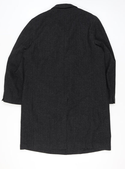 Imported Tailor Scott Thomas Men’s 42 Chest Grey Long Herringbone Overcoat