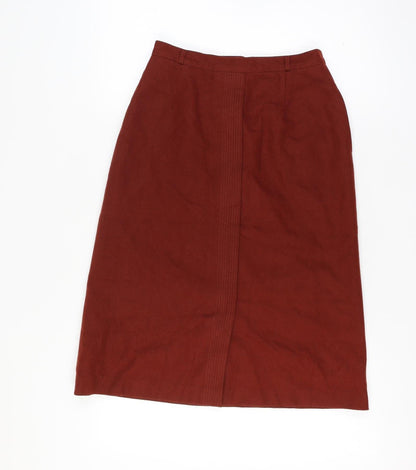 Pan-Hel Women’s Red Wool Midi Pencil Skirt 28 Waist Vintage