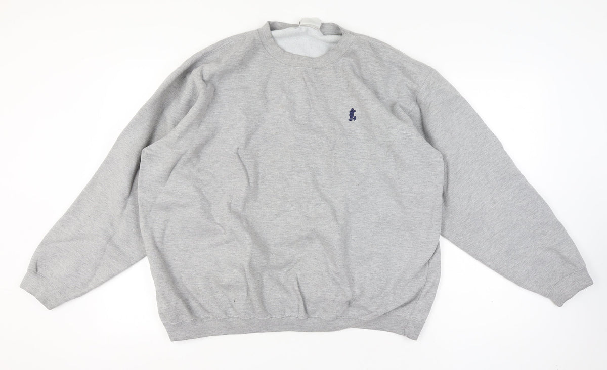 Disney World Men’s XL Grey Mickey Mouse Embroidered Crew Sweatshirt
