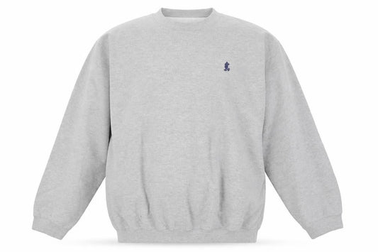 Front view of Disney World Men’s XL Grey Mickey Mouse Embroidered Crew Sweatshirt