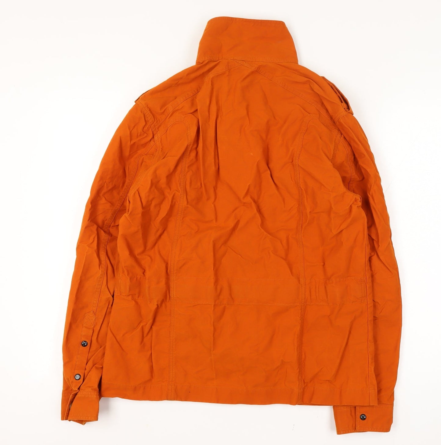 MA.STRUM Men’s Orange L Military Field Jacket Stand Collar Cotton