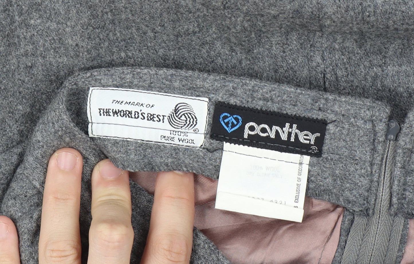 Paniner Women Waist 24 Grey Size Unlabelled Wool A-Line Midi Skirt