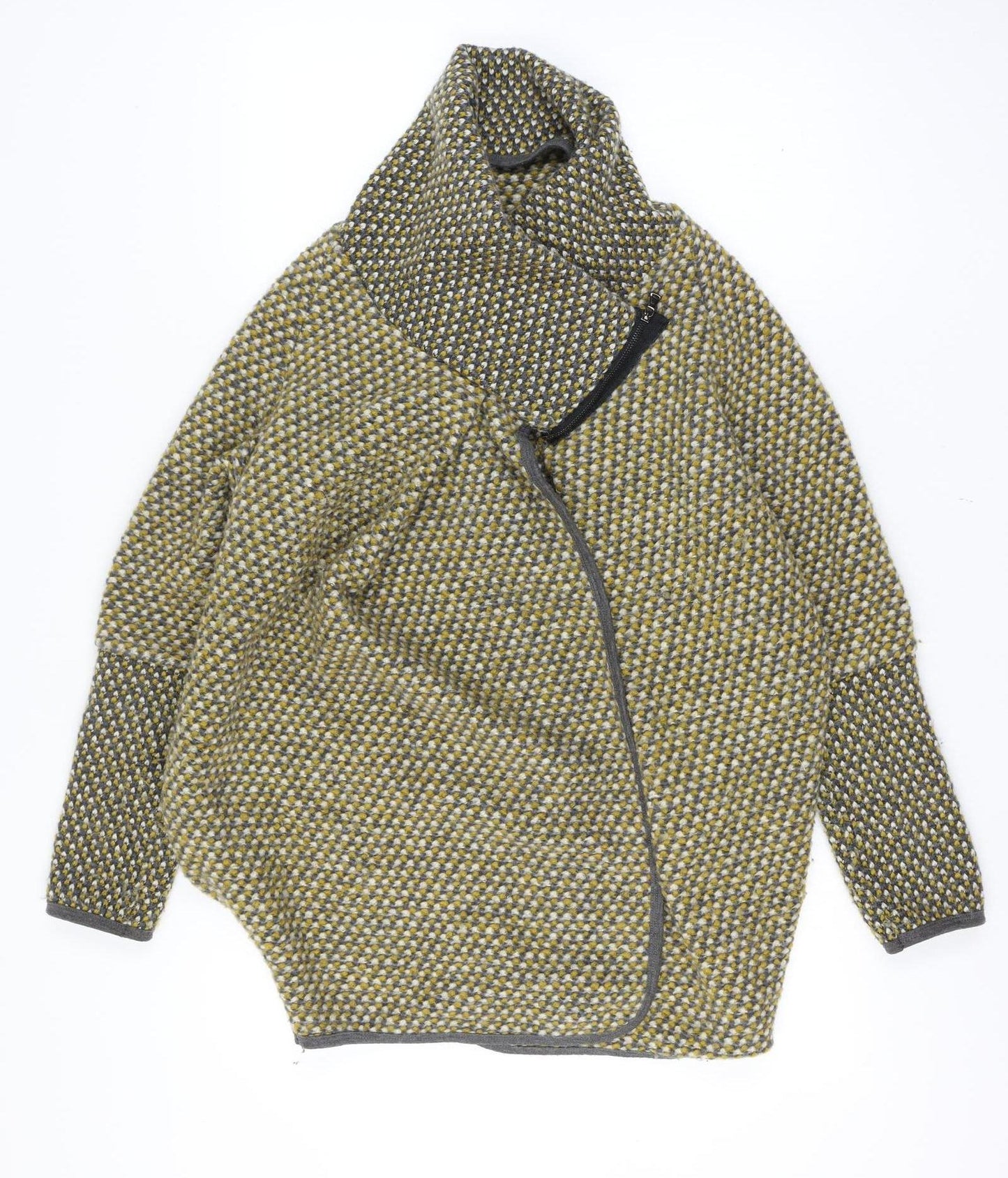 Colorine Paris Size 14 Women Multicoloured Chunky Knit Zip Cardigan