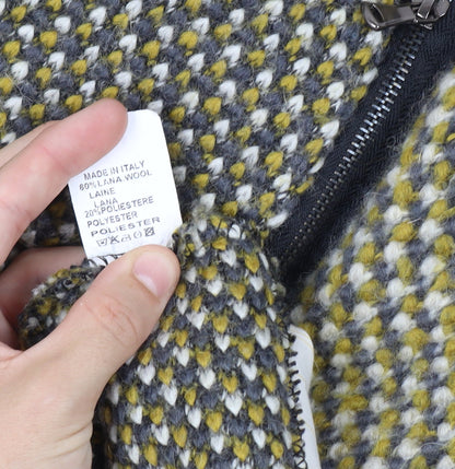 Colorine Paris Size 14 Women Multicoloured Chunky Knit Zip Cardigan