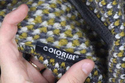 Colorine Paris Size 14 Women Multicoloured Chunky Knit Zip Cardigan