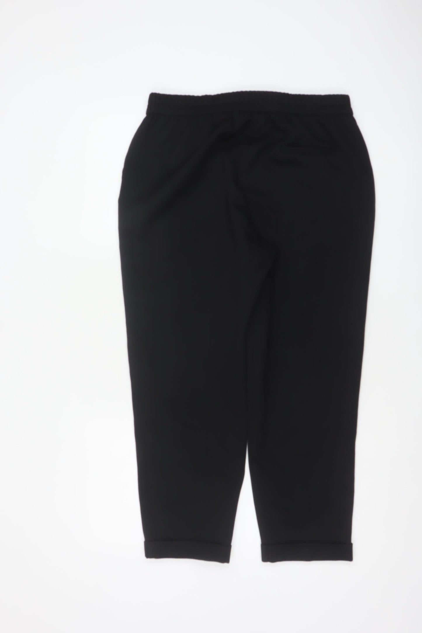 Dorothy Perkins Women Black Petite UK 12 Tapered Drawstring Joggers