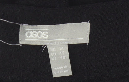 ASOS Women’s Black UK 14 High Rise Tapered Smart Trousers NWT
