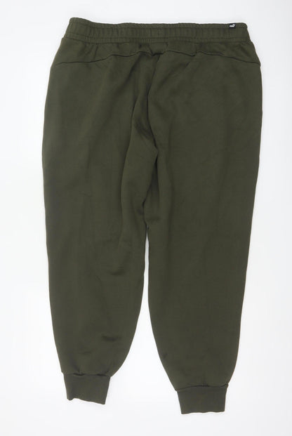 Puma Women Green XXL Jogger Sweatpants Elastic Waist Logo Pockets