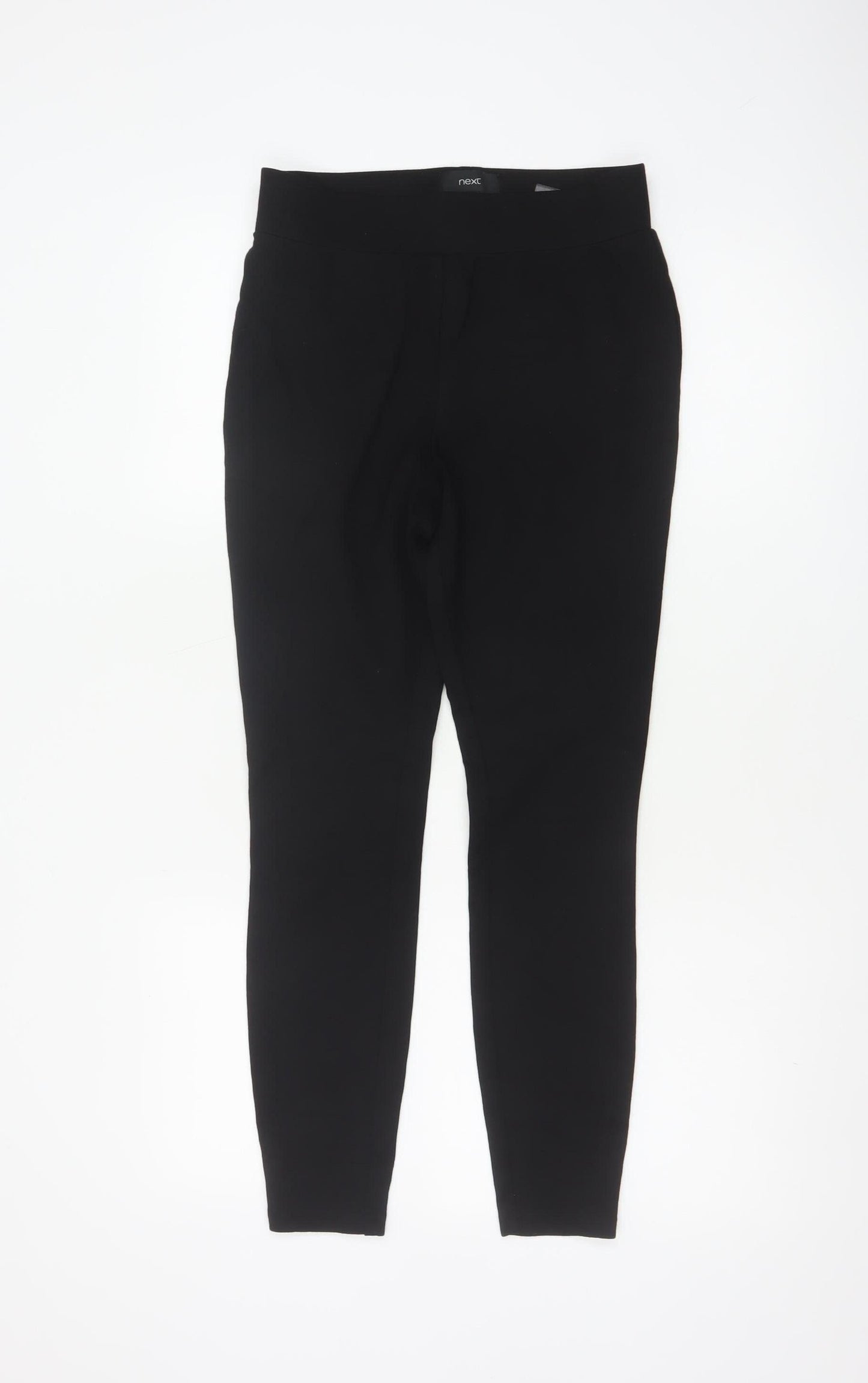 Next Women Black UK 12 Tall High Rise Tapered Stretch Trousers