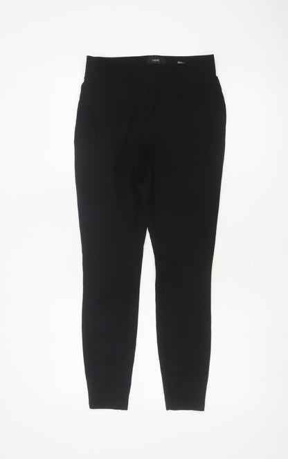 Next Women Black UK 12 Tall High Rise Tapered Stretch Trousers