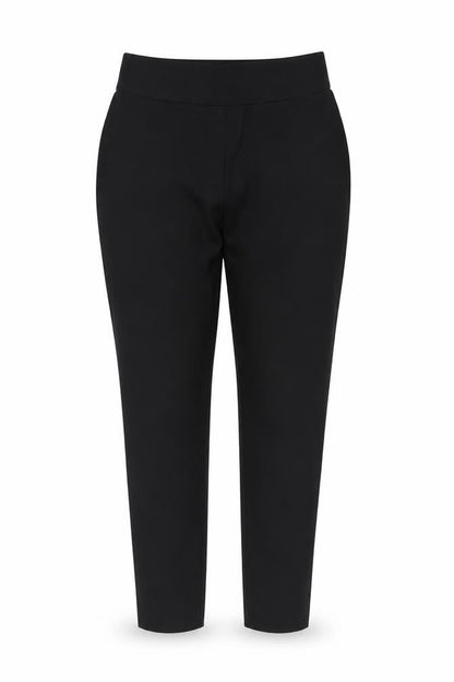 Next Women Black UK 12 Tall High Rise Tapered Stretch Trousers