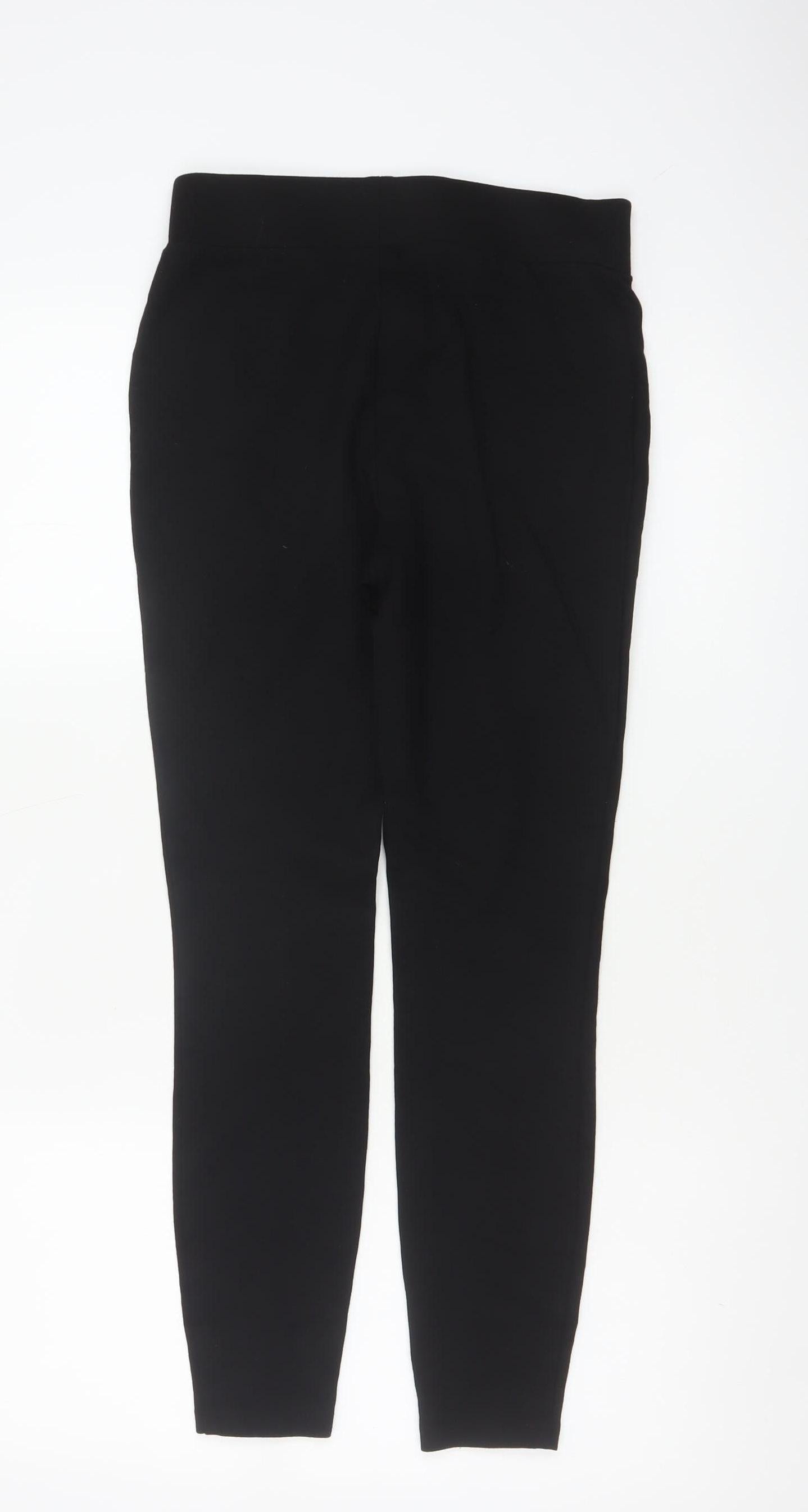 Next Women Black UK 12 Tall High Rise Tapered Stretch Trousers