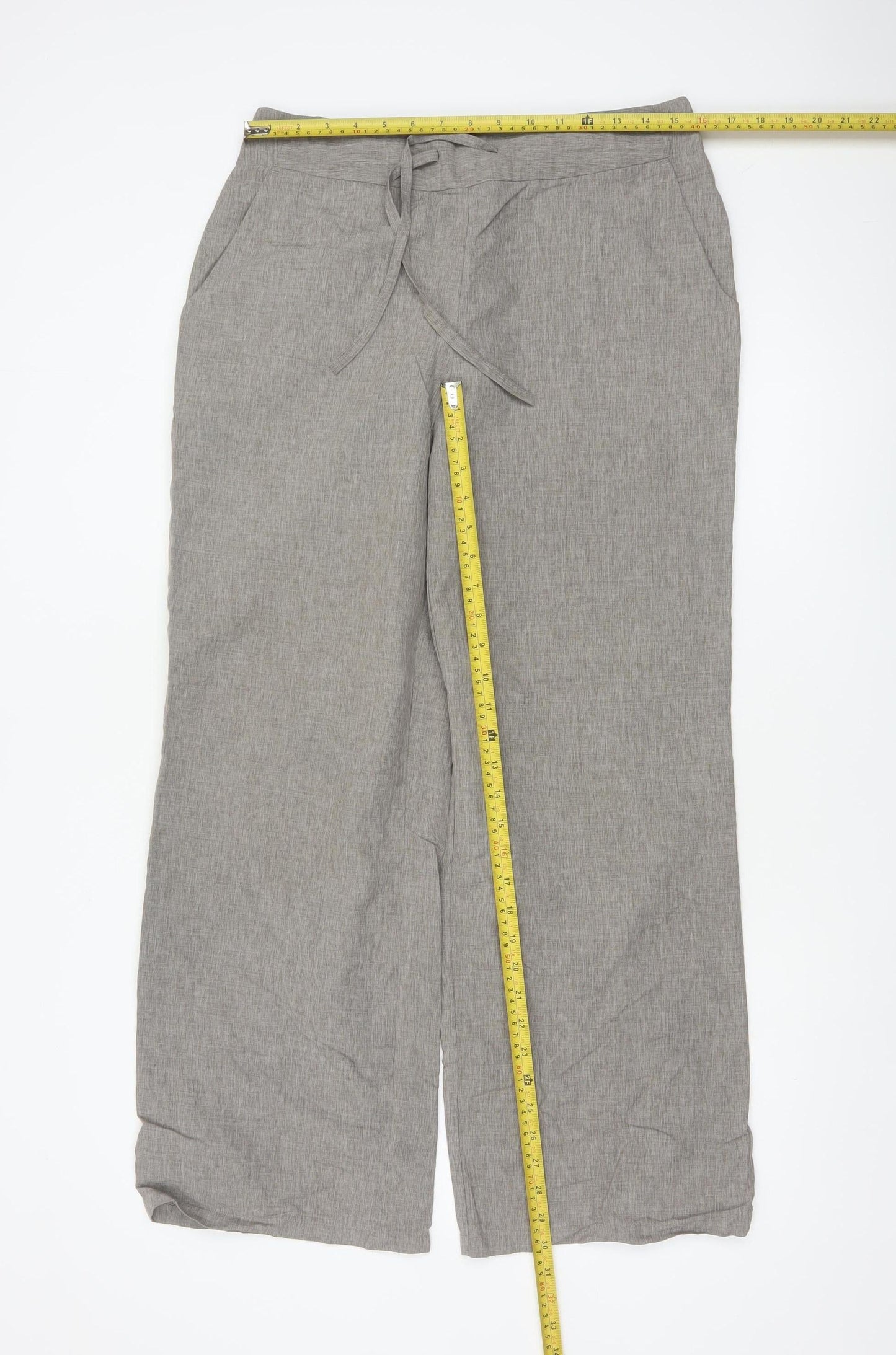 Rohan Women’s Grey Size 14 Thai Drawstring Wide Leg Travel Trousers