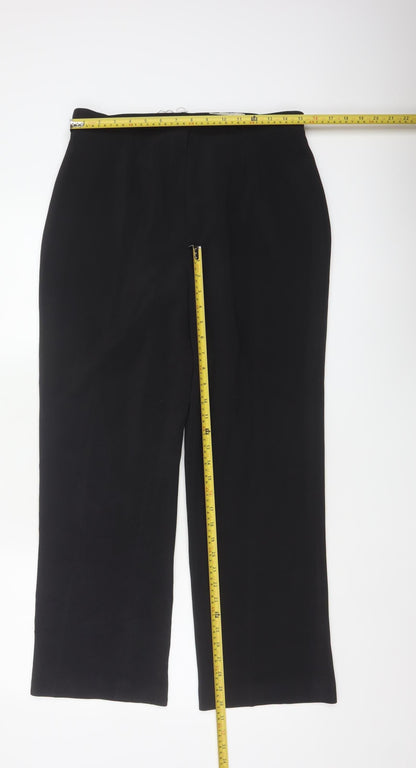 St Bernard Women Black Size 16 High Rise Straight Leg Dress Trousers