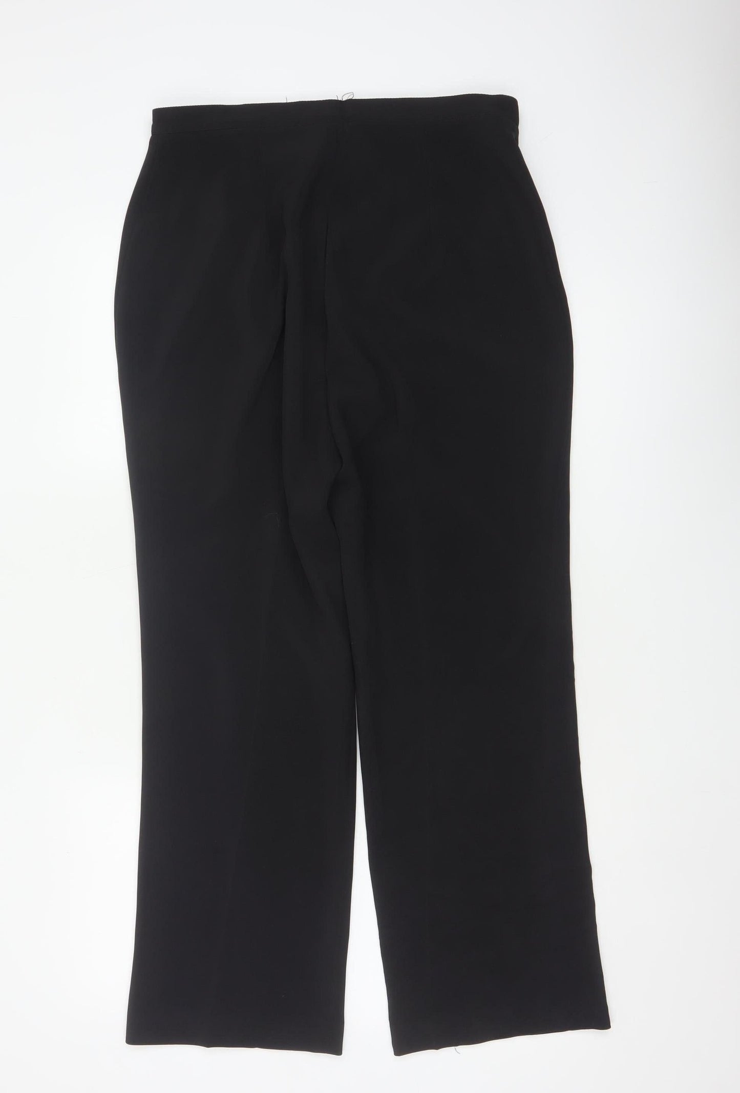 St Bernard Women Black Size 16 High Rise Straight Leg Dress Trousers
