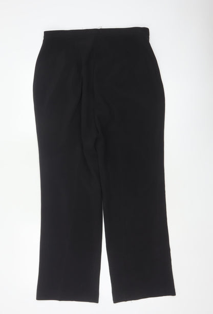 St Bernard Women Black Size 16 High Rise Straight Leg Dress Trousers
