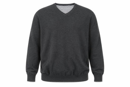 Front view of Maine New England Men Black 2XL V-Neck Cotton Knit jumper
