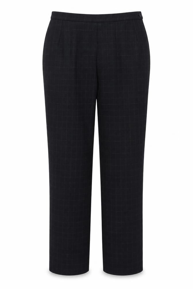 Marks & Spencer Women Black Check Tapered Dress Trousers UK 12