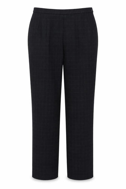 Marks & Spencer Women Black Check Tapered Dress Trousers UK 12