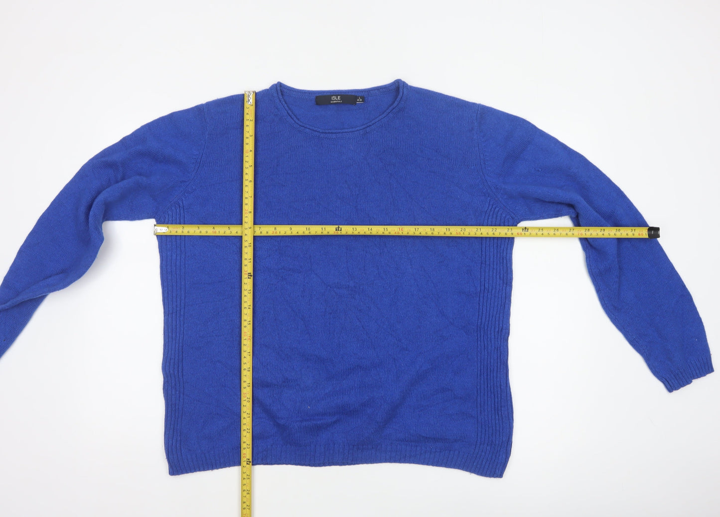 Isle Essentials Women's Blue Wool Blend Pullover Jumper Size 20