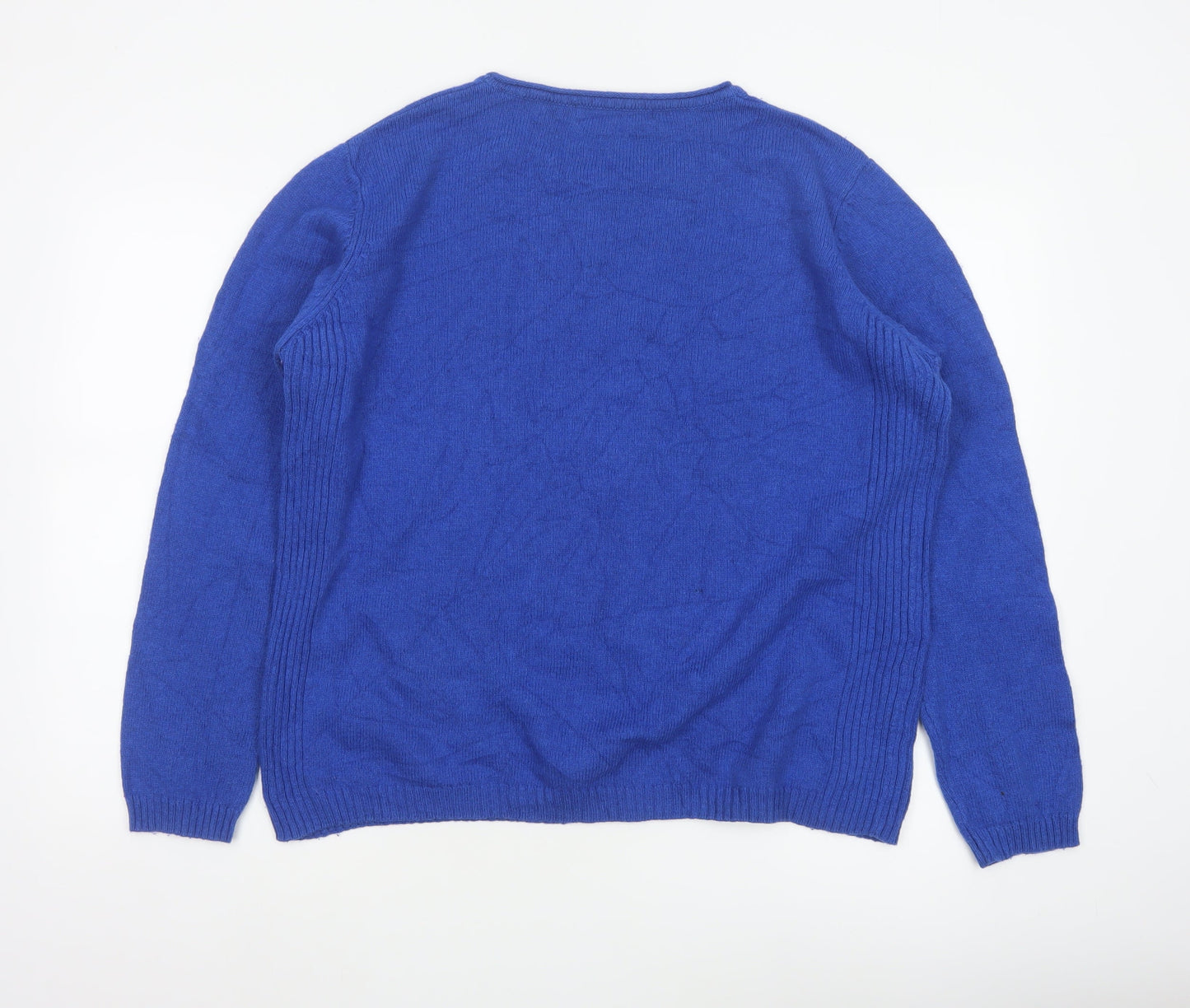 Isle Essentials Women's Blue Wool Blend Pullover Jumper Size 20