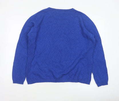 Isle Essentials Women's Blue Wool Blend Pullover Jumper Size 20
