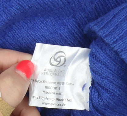 Isle Essentials Women's Blue Wool Blend Pullover Jumper Size 20