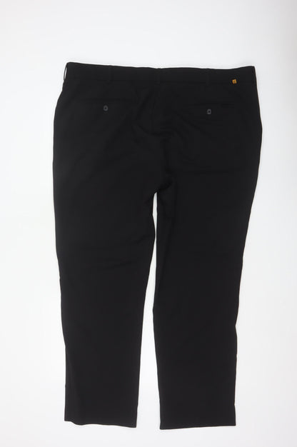 Farah Men’s Black 46W 31L Stretch Flat Front Dress Trousers