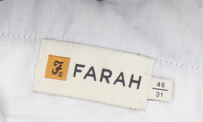 Farah Men’s Black 46W 31L Stretch Flat Front Dress Trousers