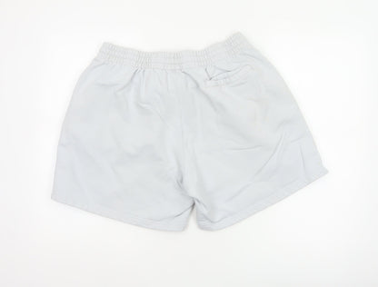 Adidas Women White XL Organic Cotton Sweat Shorts Drawstring Logo