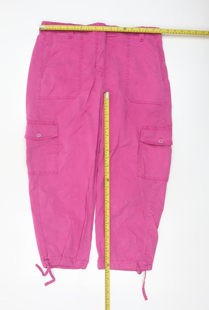 Marks & Spencer Women Pink Size 16 Tapered Cargo Trousers