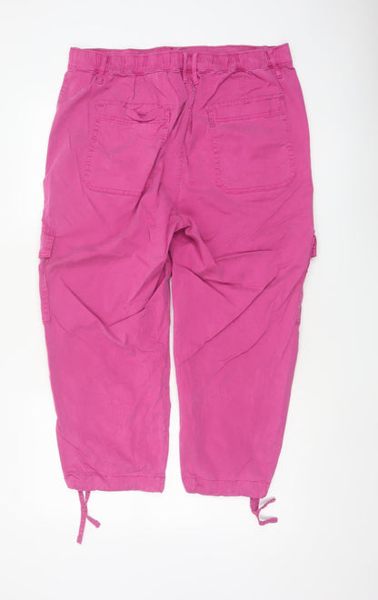 Marks & Spencer Women Pink Size 16 Tapered Cargo Trousers