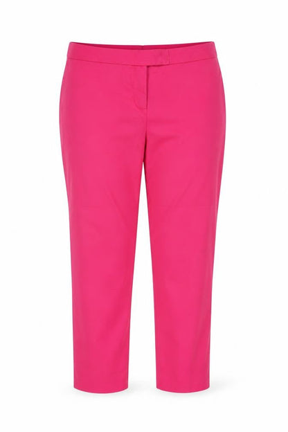 Marks & Spencer Women Pink UK 14 Straight Cotton Stretch Dress Trousers