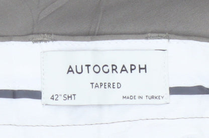 Marks and Spencer Autograph Men's Grey 42 Short Tapered Trousers