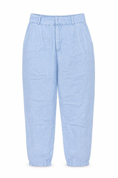 Zara Women Blue UK 8 High Rise Tapered Linen Lyocell Trousers