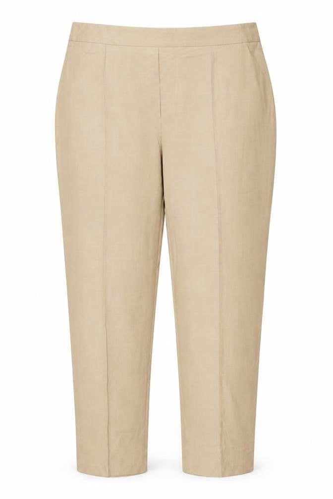 Marks & Spencer Women's Beige UK 22 Regular Tapered Tailored Trousers