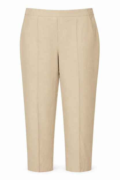 Marks & Spencer Women's Beige UK 22 Regular Tapered Tailored Trousers