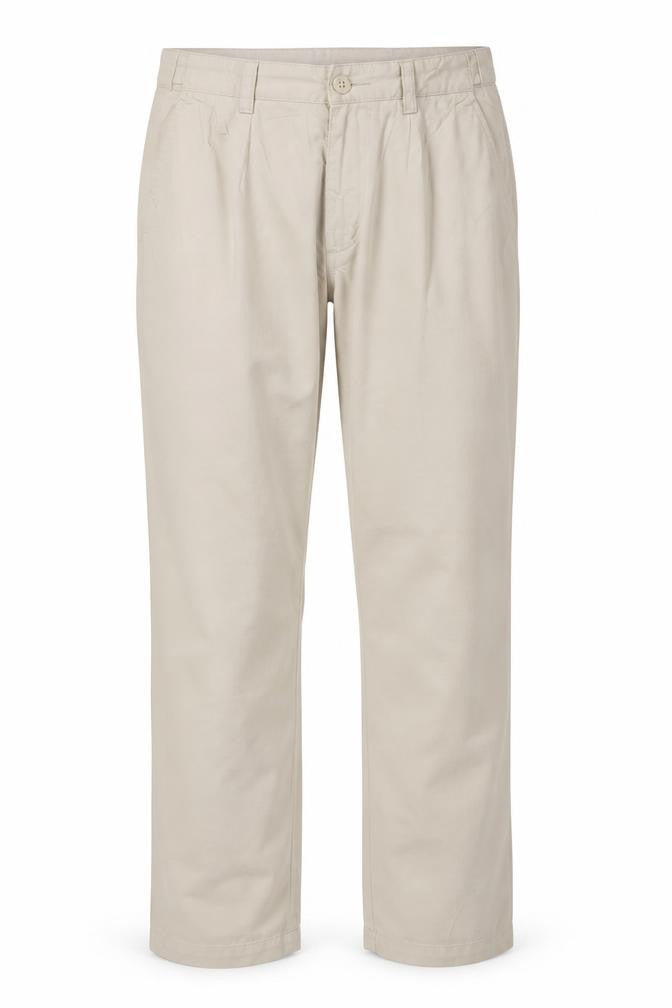 Front view of Maine New England Men’s Beige Cotton Chino Trousers 34L Straight Fit