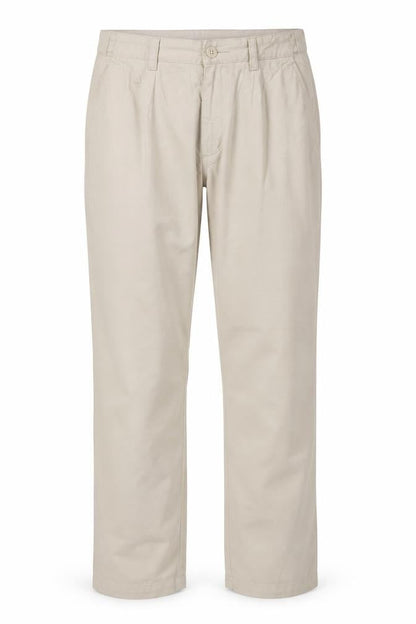 Front view of Maine New England Men’s Beige Cotton Chino Trousers 34L Straight Fit