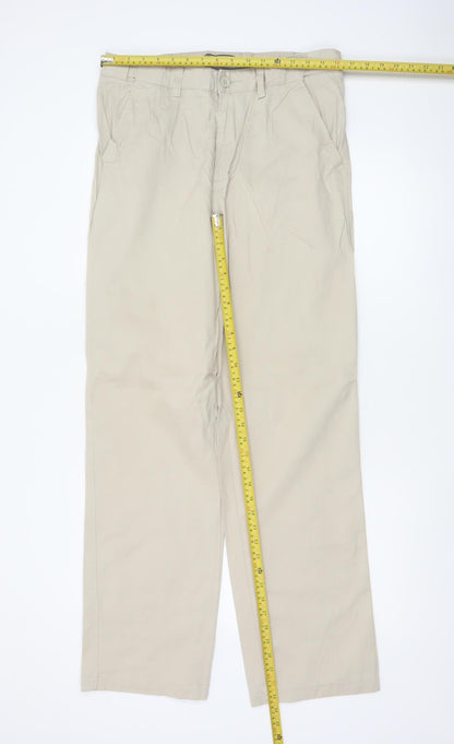 Maine New England Men’s Beige Cotton Chino Trousers 34L Straight Fit