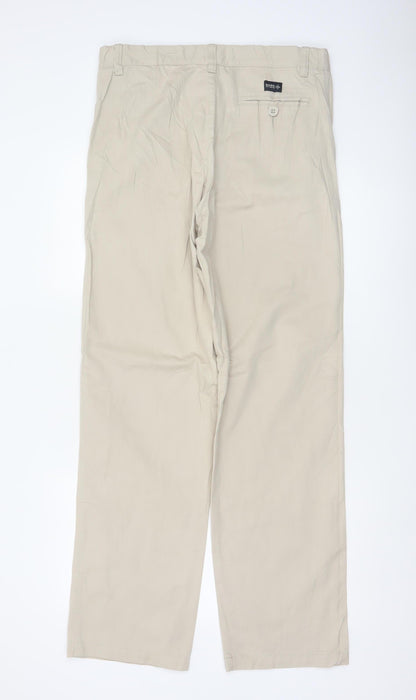 Maine New England Men’s Beige Cotton Chino Trousers 34L Straight Fit