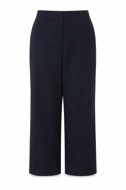 Marks & Spencer Women Navy UK 16 Long Wide Leg High Rise Trousers